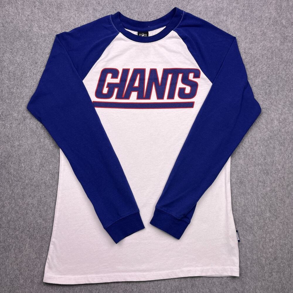 NFL Team Apparel New York Giants Shirt Mens Small White Football Long Sleeve